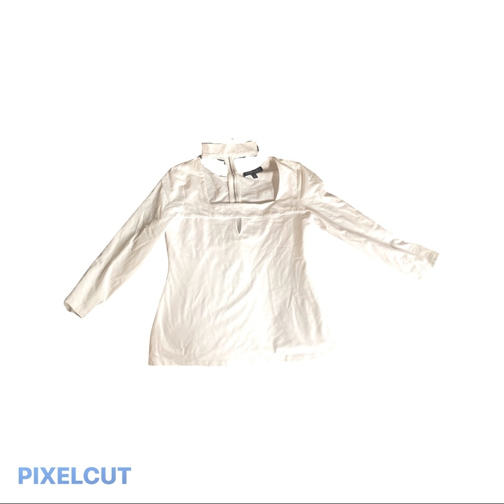 White choker neck top